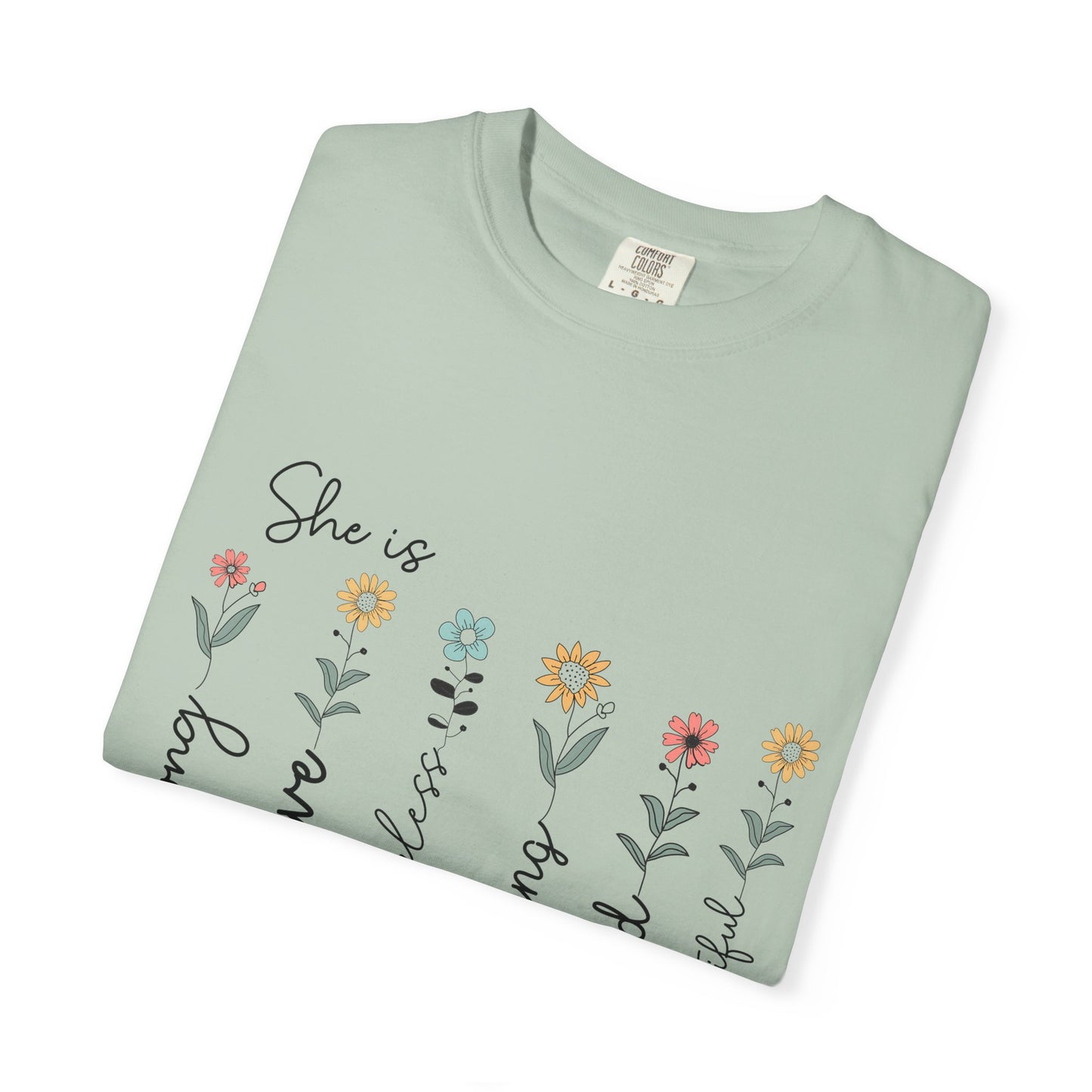 Inspirational Mom T-Shirt - Floral Design, Strong & Brave