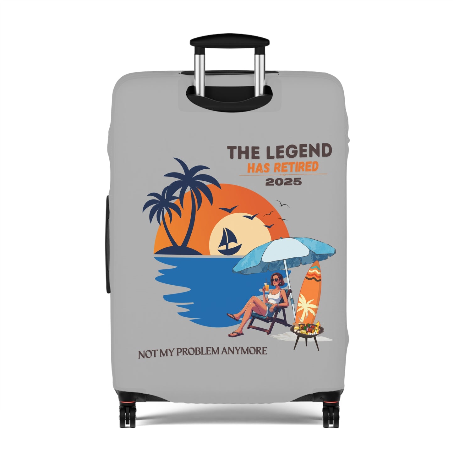 Fun Luggage Cover - "The Legend Has Retired 2025" - Travel in Style