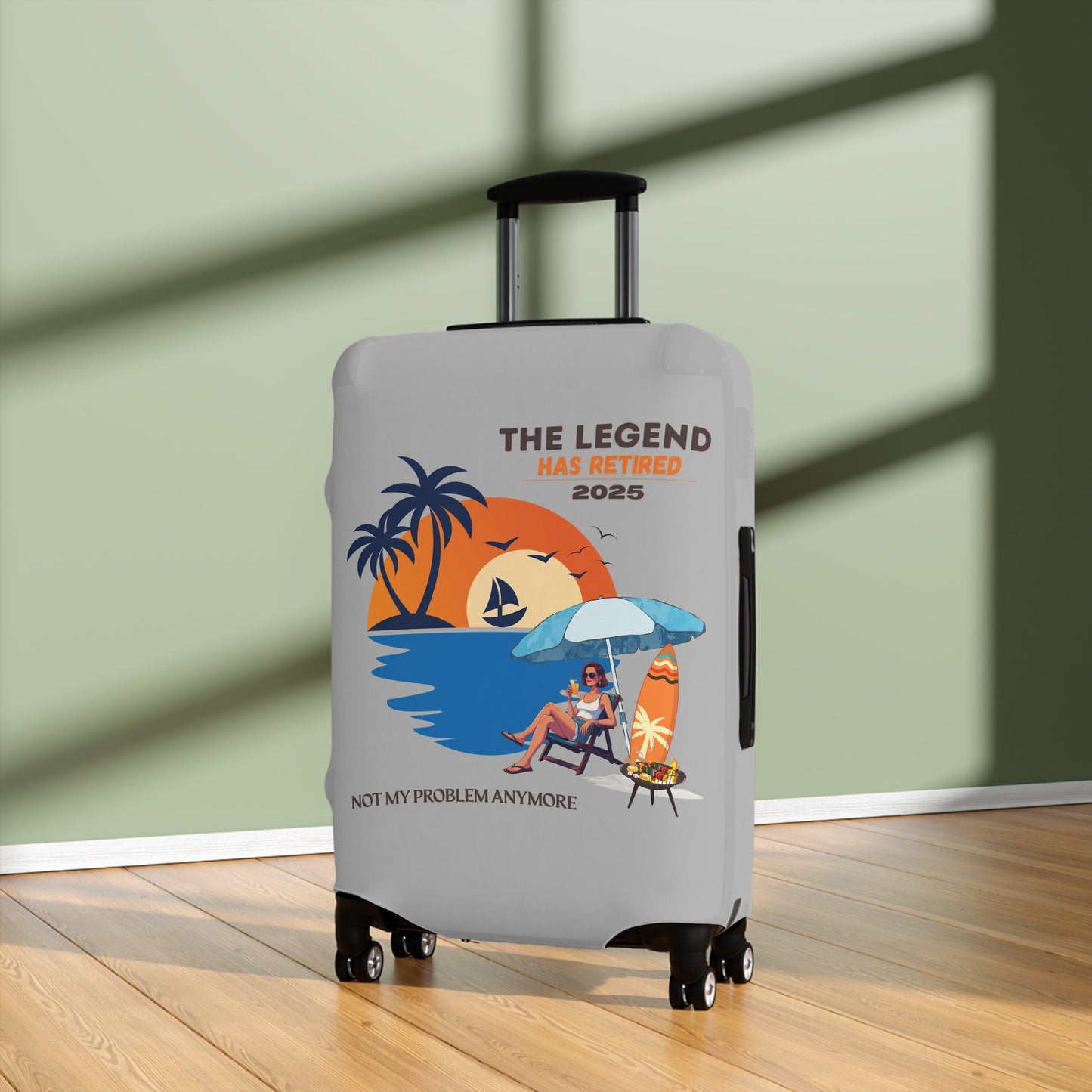 Fun Luggage Cover - "The Legend Has Retired 2025" - Travel in Style
