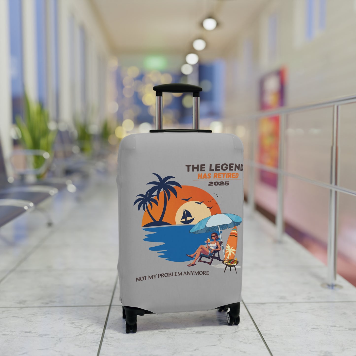 Fun Luggage Cover - "The Legend Has Retired 2025" - Travel in Style