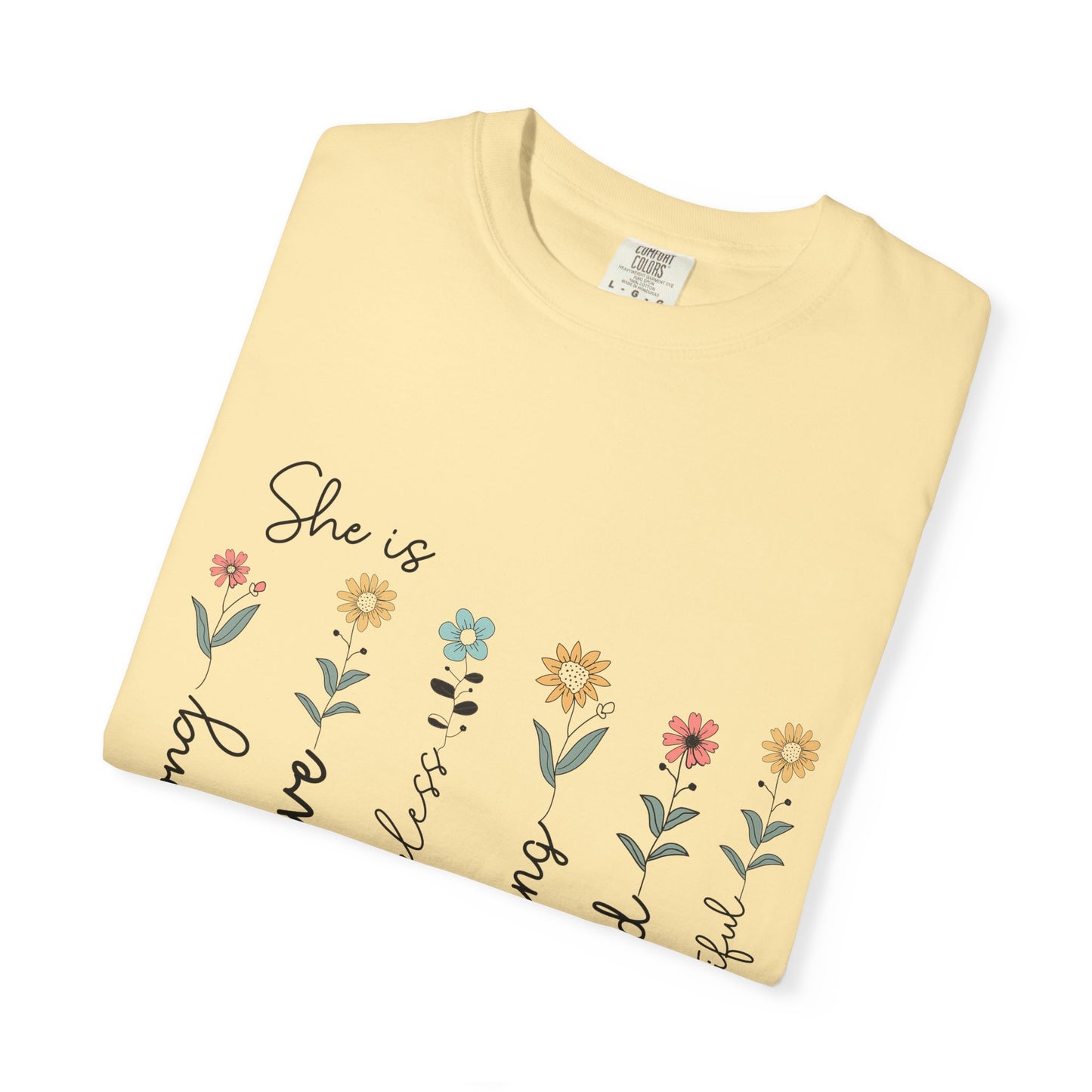 Inspirational Mom T-Shirt - Floral Design, Strong & Brave