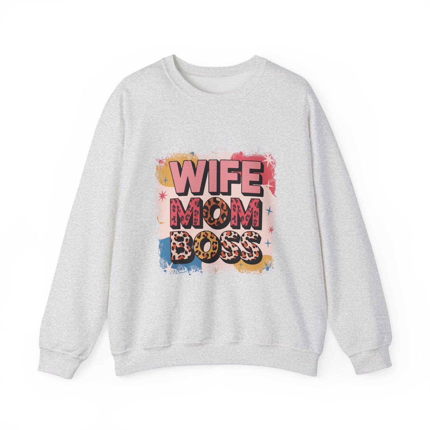 Wife Mom Boss Sweatshirt - Cozy Unisex Crewneck for Moms