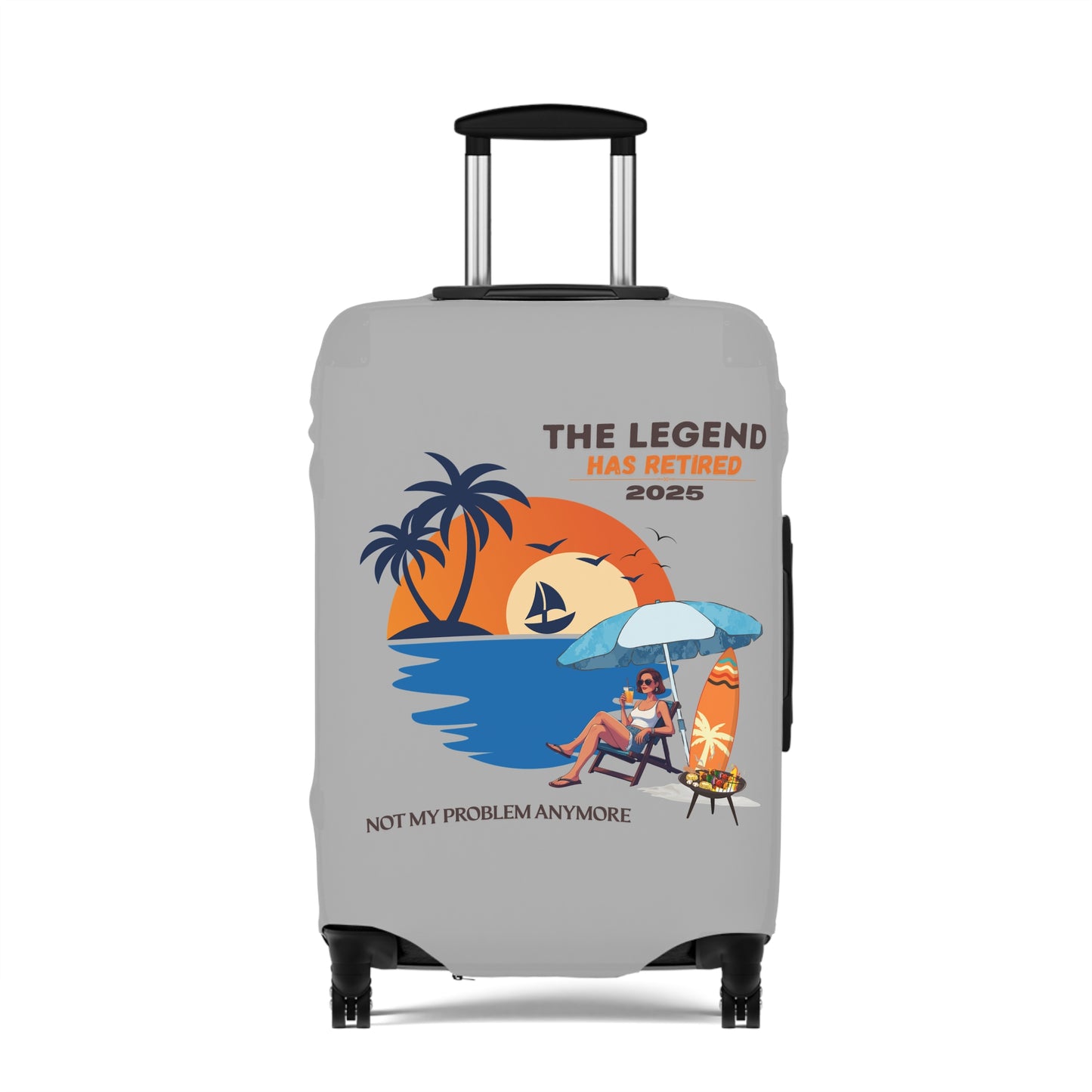 Fun Luggage Cover - "The Legend Has Retired 2025" - Travel in Style
