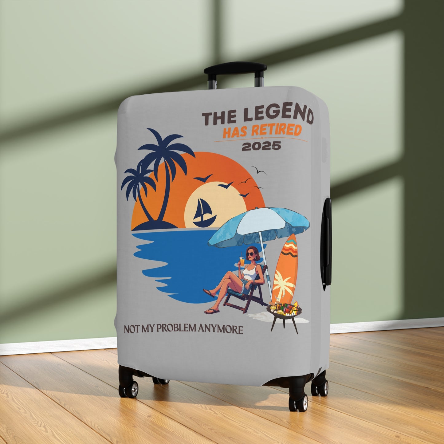 Fun Luggage Cover - "The Legend Has Retired 2025" - Travel in Style