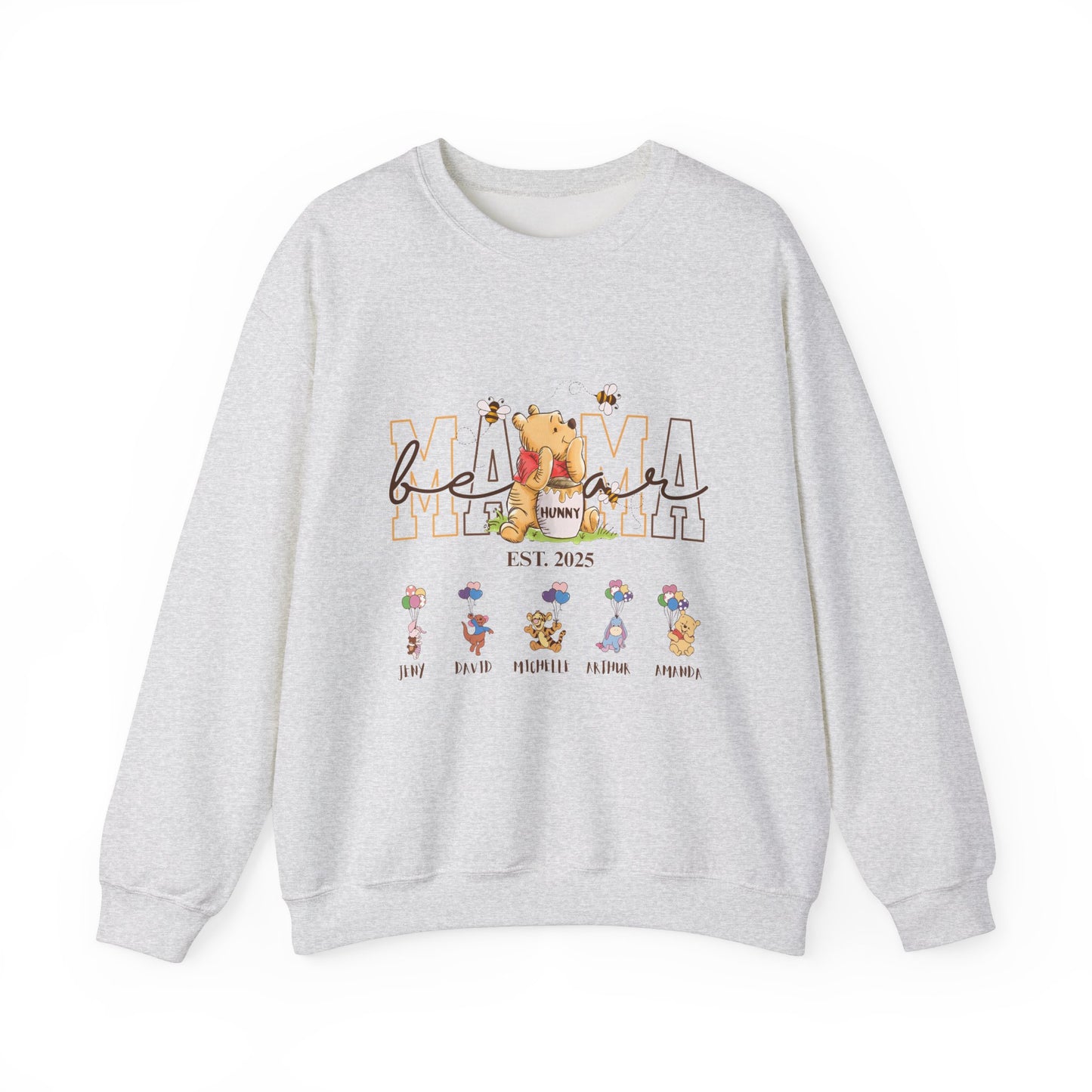 Custom Mama Bear Sweatshirt - Mama Est. 2025 - with Kid Name