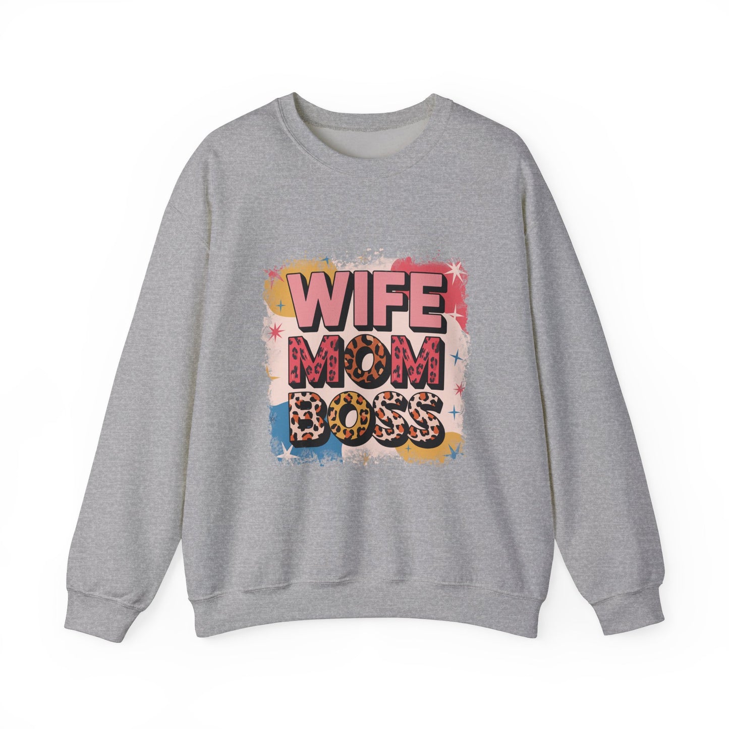Wife Mom Boss Sweatshirt - Cozy Unisex Crewneck for Moms