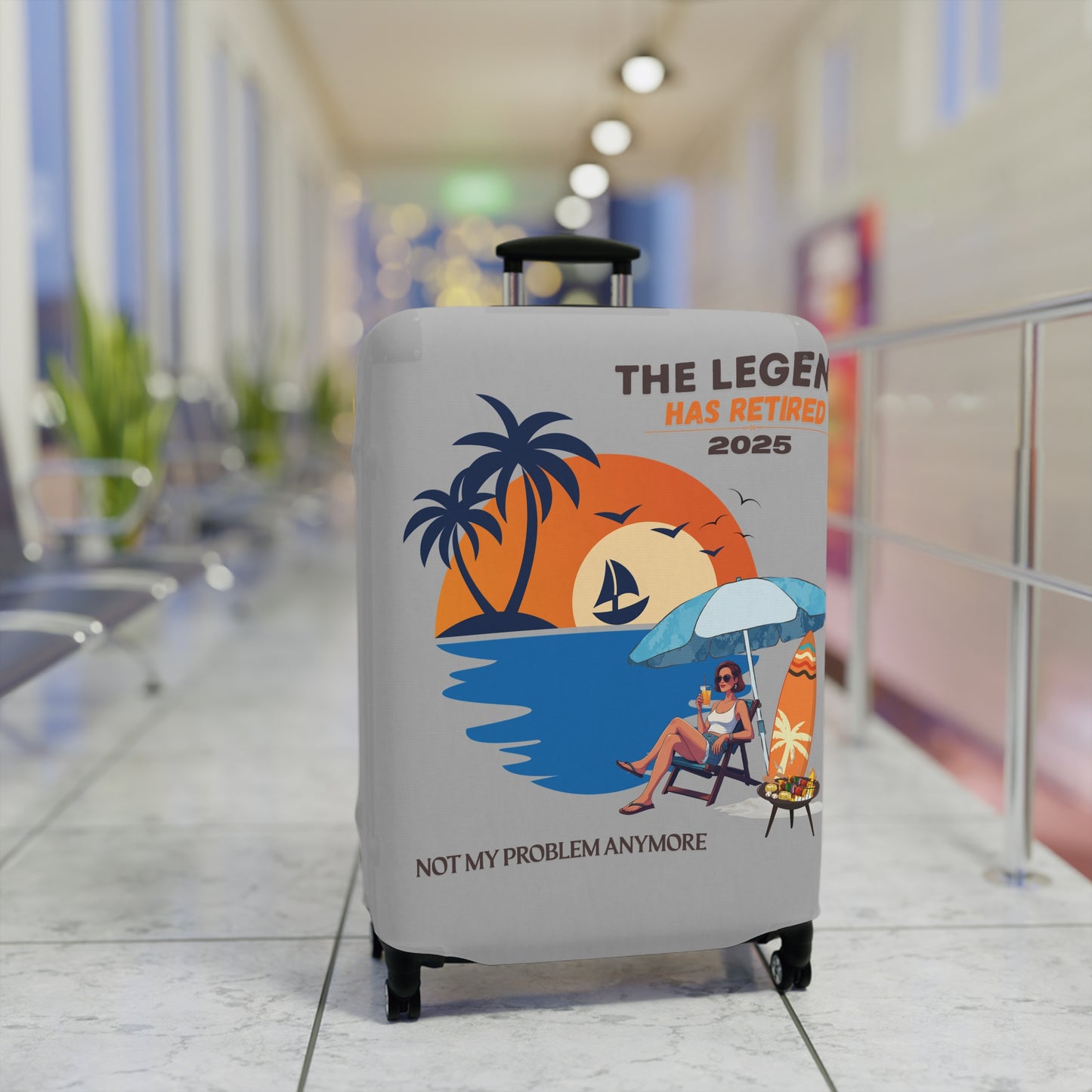 Fun Luggage Cover - "The Legend Has Retired 2025" - Travel in Style