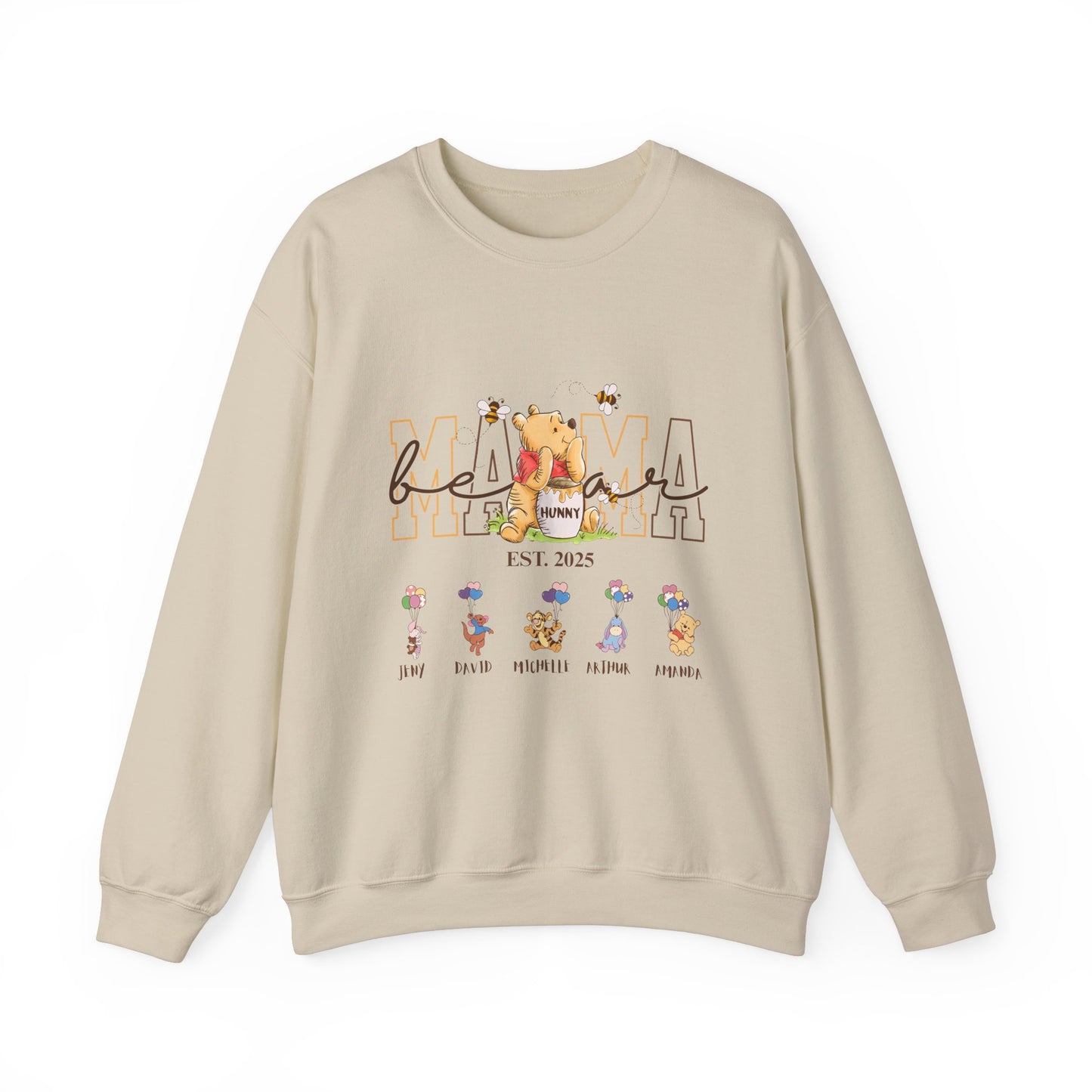 Custom Mama Bear Sweatshirt - Mama Est. 2025 - with Kid Name