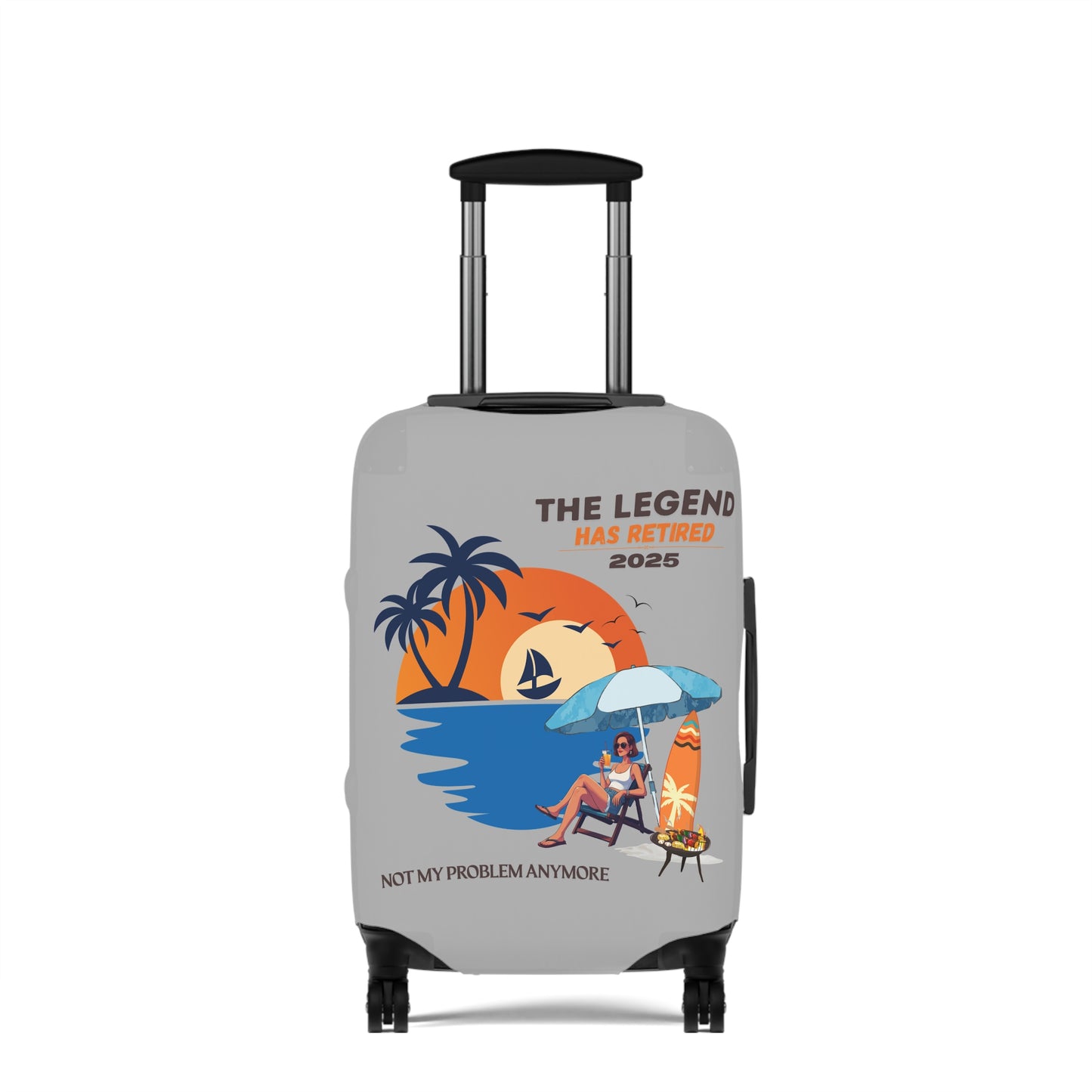 Fun Luggage Cover - "The Legend Has Retired 2025" - Travel in Style