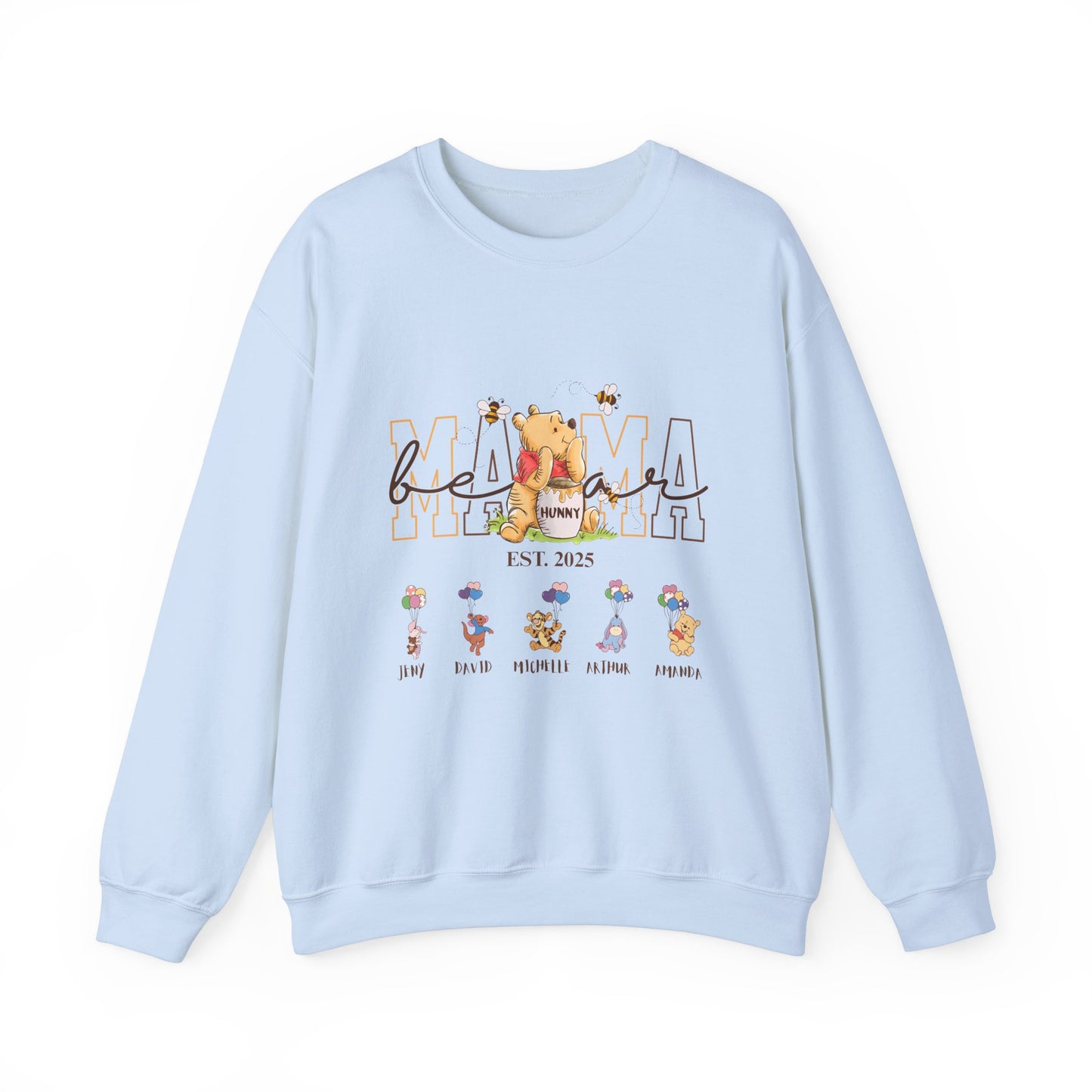 Custom Mama Bear Sweatshirt - Mama Est. 2025 - with Kid Name