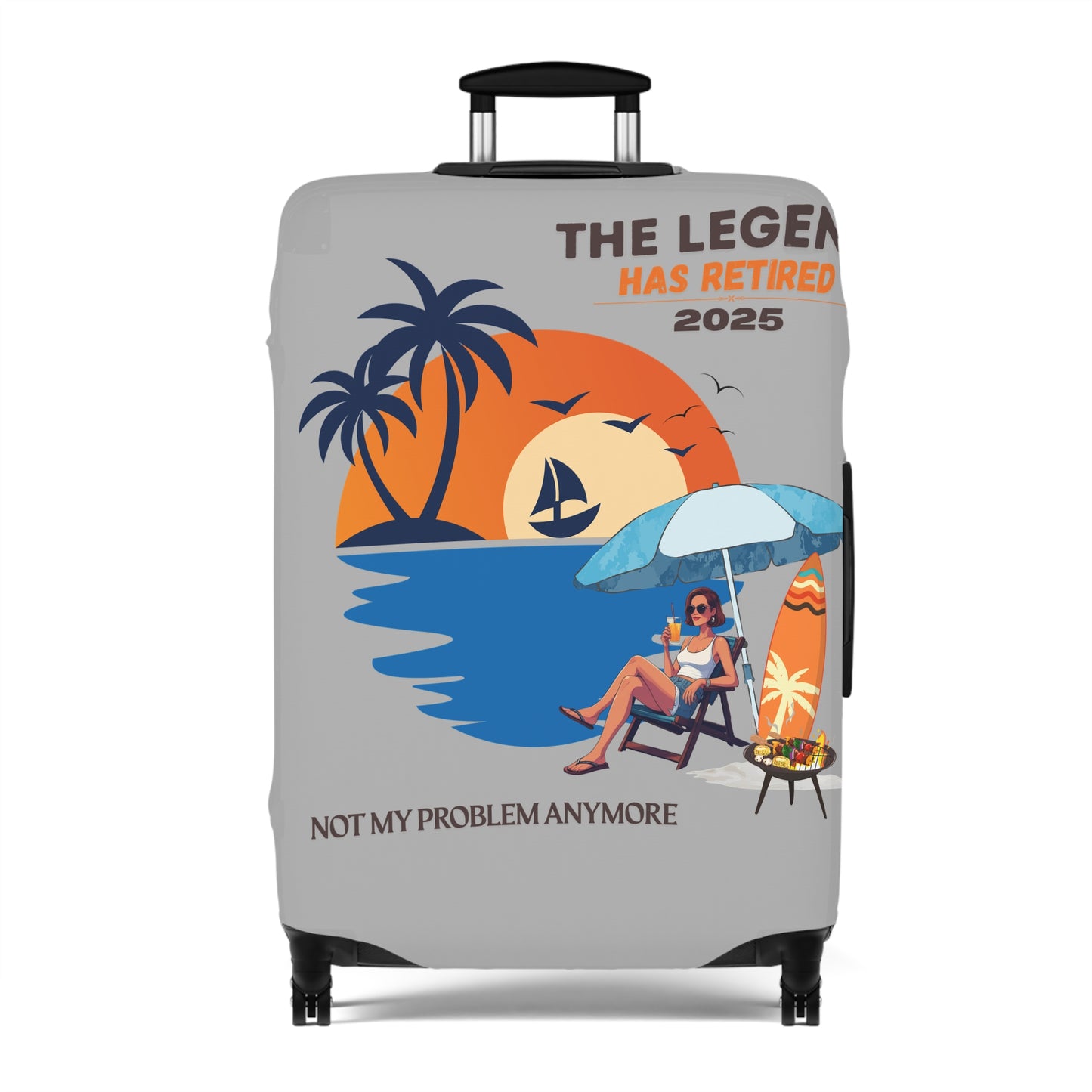 Fun Luggage Cover - "The Legend Has Retired 2025" - Travel in Style