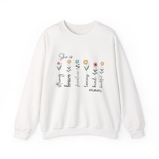 Strong Mom Floral Crewneck Sweatshirt - Comfort & Style